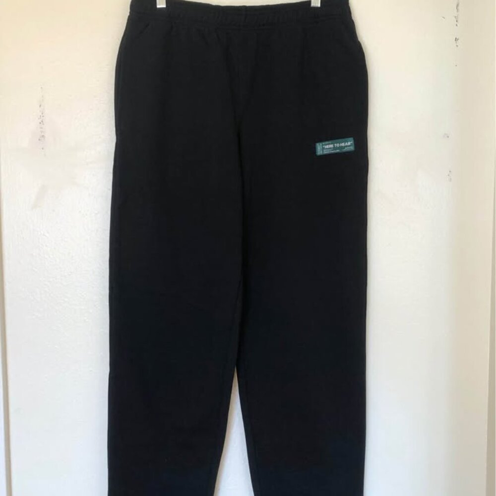 MADE Recess Black Heavyweight Sweatpants with Custom GWS Camp Patch Size Large